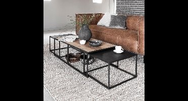 DTP Home Salontafel Cosmo Teakhout, Set van 3 stuks - Naturel
