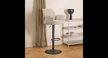 Bendt Draaibare Barkruk Dantrell Structuurstof - Beige (zithoogte 65-85cm)