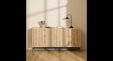 Bendt Ladekast Davon Eikenlook 158cm, Met 6 laden - Naturel