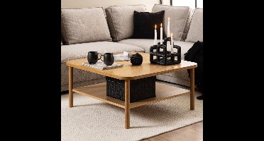 Bendt Salontafel Jazzmen Eiken, 90 x 90cm - Naturel - Vierkant