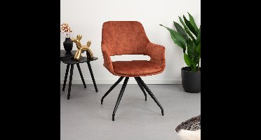 LivingFurn Eetkamerstoel Capp Velvet - Roest