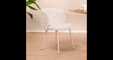 Light & Living Eetkamerstoel Elyna Bouclé - Crème