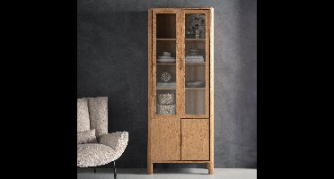 DTP Home Vitrinekast Forte Teakhout, 210 x 80cm - Bruin