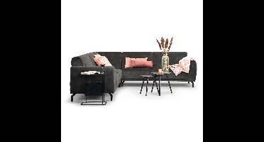 Sohome Hoekbank Jill Velvet - antraciet