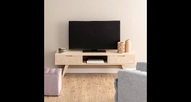 Bendt TV-meubel Mads 150cm eikenhout whitewash - Wit