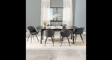 Bendt Uitschuifbare Eettafel Montreux Eiken 180-219 x 90cm - zwart