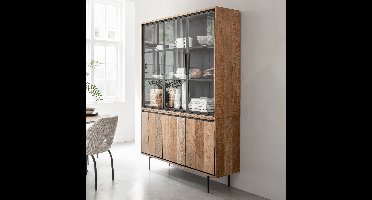 DTP Home Vitrinekast Metropole Teakhout, 210 x 140cm - Naturel