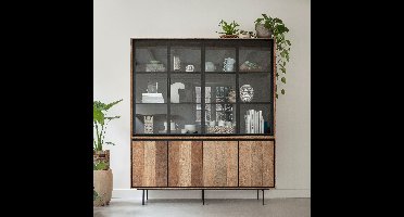 DTP Home Vitrinekast Metropole Teakhout, 210 x 180cm - Naturel