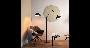 vtwonen Vloerlamp Orion 2-Lamps, mat zwart
