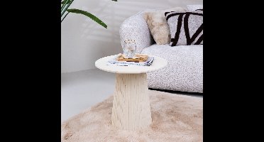 Sohome Ronde Bijzettafel Puck Mangohout, 50cm - Ivoor