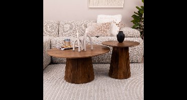 Sohome Salontafel Olav Set van 2 stuks Rond - Bruin