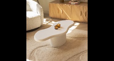 By-Boo Organische Salontafel Seki - Wit - Japandi