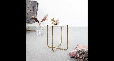 Sohome Bijzettafel Braxton wit marmer - Rond