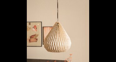 By-Boo Hanglamp Zuki Linnen, 41cm - Natuurlijk - Japandi