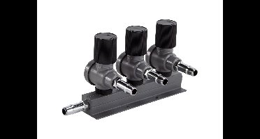 9mm luchtverdeler met kraan - 3 uitgangen