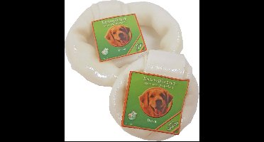 Donut wit 9 cm met label Kauwplezier Gebr. de Boon - Gebr de boon