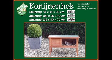Konijnenhok bouwpakket met plastic lade bruin 91 cm buitenverblijf Gebr. de Boon - Gebr de boon