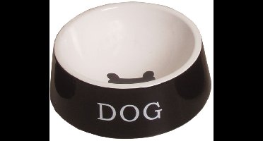 Hondeneetbak steen zwart/wit 20 cm Eet-en-drinkbakken-hond Gebr. de Boon - Gebr de boon