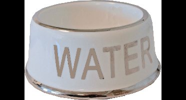 Hondenwaterbak wit/zilver Water 18 cm Eet-en-drinkbakken-hond Gebr. de Boon - Gebr de boon