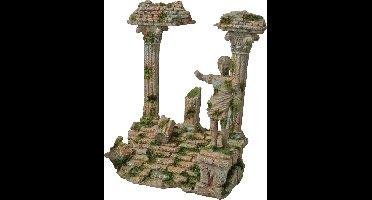 Polyresin ornament Romeinse tempel met beeld grijs 22x17 cm Decoratie Gebr. de Boon - Gebr de boon