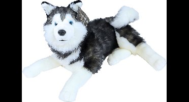 Boony Natural Decoration pluche husky 53 cm liggend Boony-Natural-Decoration Gebr. de Boon - Gebr de boon