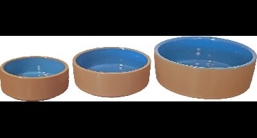 Hondeneetbak steen 15 cm beige/blauw Eet-en-drinkbakken-hond Gebr. de Boon - Gebr de boon