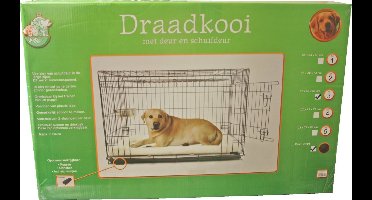 Draadkooi met deur en schuifdeur nr. 3 zwart 92x57x64 cm Gebr. de Boon - Gebr de boon