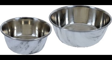 Eetbak hond RVS deco marmer 950 ml Eet-en-drinkbakken-hond Gebr. de Boon - Gebr de boon