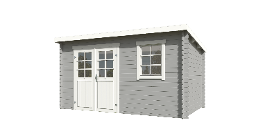 Blokhut Amira 380x230 Platinum Grey-Wit Outdoor Life - Outdoor life