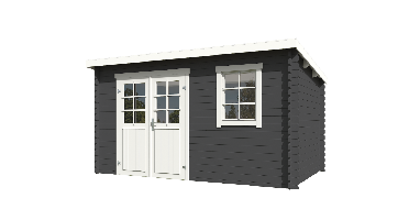 Blokhut Amira 380x230 Carbon Grey-Wit Outdoor Life - Outdoor life