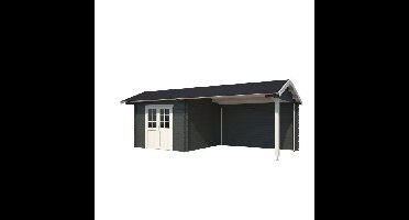 Blokhut met overkapping Maribel 680x300 Carbon Grey-Wit Outdoor Life - Outdoor life