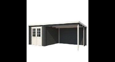 Blokhut met overkapping Sunniva 570x275 Carbon Grey-Wit Outdoor Life - Outdoor life