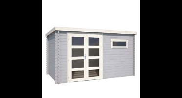 Blokhut Timian 380x230 Platinum Grey-Wit Outdoor Life - Outdoor life