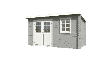 Blokhut Amira 380x175 Platinum Grey-Wit Outdoor Life - Outdoor life