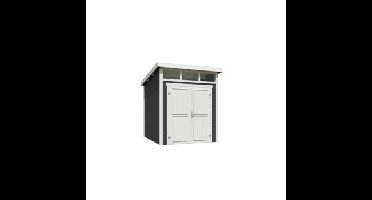 Blokhut Kibo 2 200x250 Carbon Grey-Wit Outdoor Life - Outdoor life