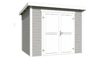 Blokhut Mila 250x200 Platinum Grey-Wit Outdoor Life - Outdoor life