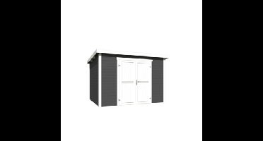 Blokhut Lotta 300x250 Carbon Grey-Wit Outdoor Life - Outdoor life