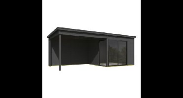 Blokhut Julia 295x295 Aanbouw Carbon Grey Outdoor Life - Outdoor life