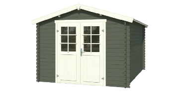 Blokhut Norah 275x380 Green Grey-Wit Outdoor Life - Outdoor life