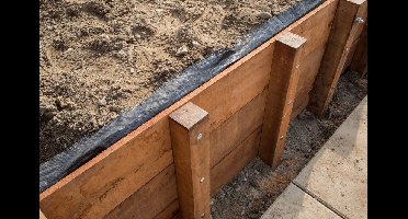 Opgeklampte schotten hardhout klasse 1 40 mm L200xH100 cm Tuindeco - Tuindeco
