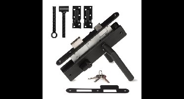 Tuindeurslot set RVS zwart Tuindeco - Tuindeco