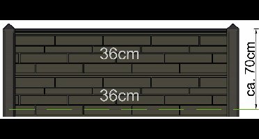 Berton borderpaal Hunze wit/grijs tussenmodel 145 cm Tuindeco - Tuindeco