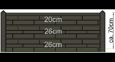 Berton borderpaal Hunze wit/grijs hoekmodel 145 cm Tuindeco - Tuindeco