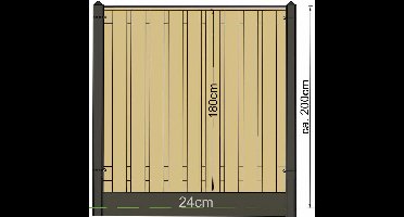 Berton paal Amstel wit/grijs hoekmodel 280 cm Tuindeco - Tuindeco