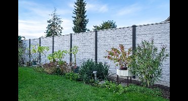 Berton Rotsmotief vulplaat wit/grijs 184 cm Tuindeco - Tuindeco