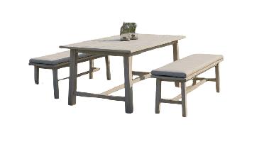 Ravello dining set 3pcs table 177x102x75/2 benches Eurofar - Eurofar