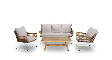 Verena loungeset teak wit 4-delig OWN - Own
