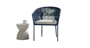 Reims stackable dining chair indigo alu/rope indigo Eurofar - Eurofar