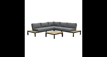 Antoinette Lounge Set 4-Delig Carbon Black Mystic Grey Teak Look 271,5x271,5 x 76 Garden Impressions - Garden impressions