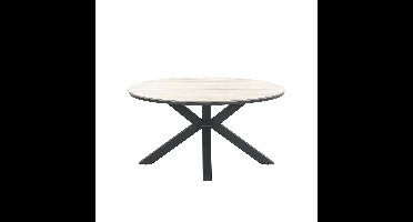 Edison Tafel Diameter 148 Carbon Black Light Teak Garden Impressions - Garden impressions